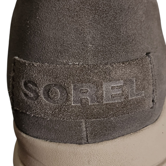 Sorel Boots Womens Sz 8 Explorer Joan Gray Suede Faux Fur Waterproof Winter READ - Picture 10 of 12